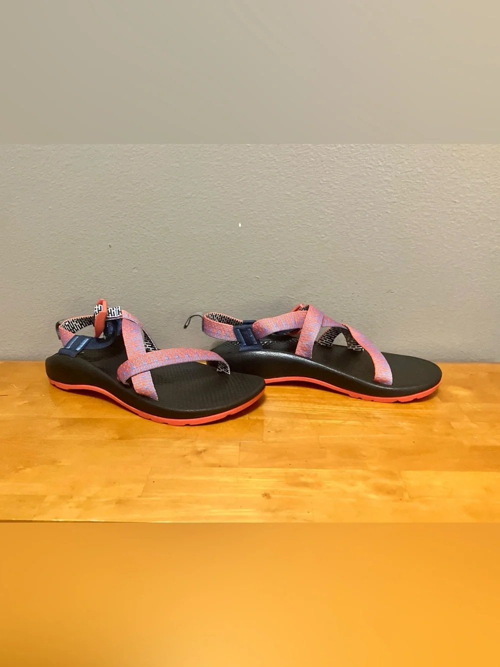 Chaco Z1 Ecotread Sandals, Salmon Pink/Blue/Black - Size 6 Women’s/Girls (VGUC)
